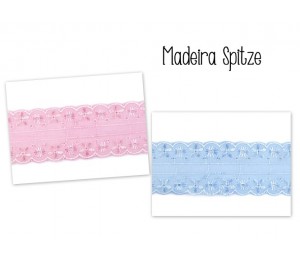 Madeira Spitzenborte 45mm - rosa oder hellblau Broderie